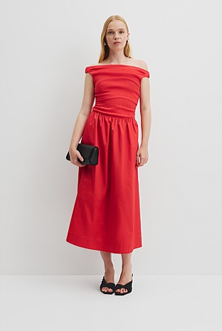 Off Shoulder Midi Dress