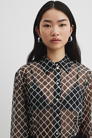 Print Organza Shirt