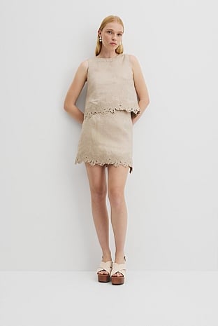 Linen Scalloped Top