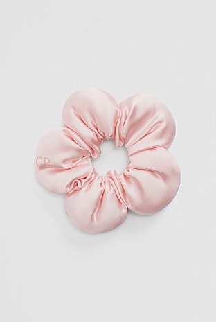 Satin Flower Scrunchie