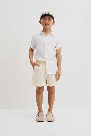 Organically Grown Cotton Blend Stripe Pull-On Short