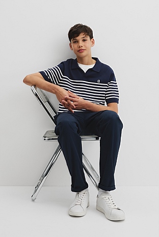 Teen Australian Cotton Stripe Knit Polo