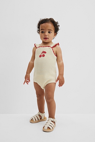 Cherry Knit Romper