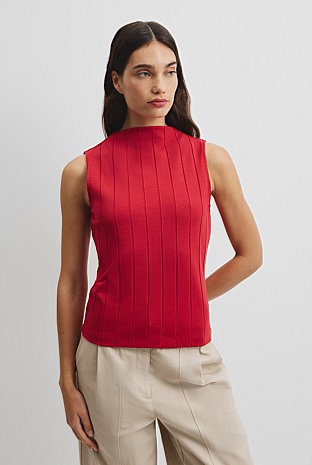 Mock Neck Rib Tank