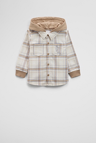 Organically Grown Cotton Hooded Check Shirt