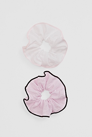Gingham Scunchie Pack of 2