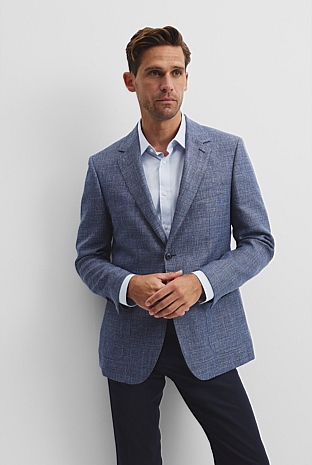 Regular Wool Blend Houndstooth Jacket