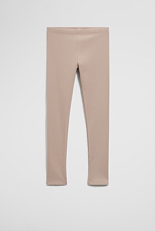 Organically Grown Cotton Blend Solid Rib Legging
