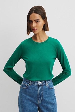 Australian Good Earth Cotton Textured Slub T-Shirt