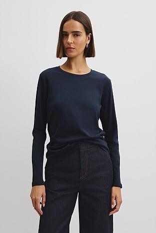 Australian Good Earth Cotton Textured Slub T-Shirt