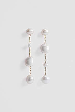 Lila Freshwater Pearl Long Drop Earring