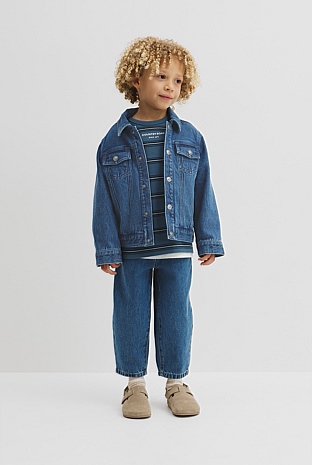Organically Grown Cotton Stripe Long Sleeve Pique T-Shirt