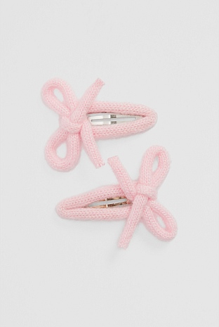 Knit Bow Clip Pack of 2