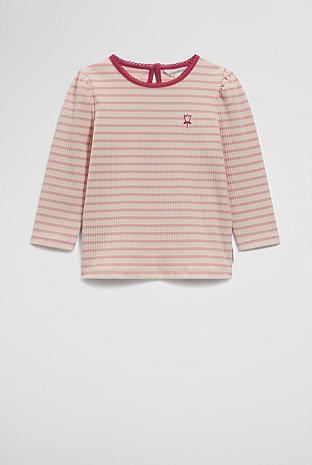 Rib Puff Sleeve Top