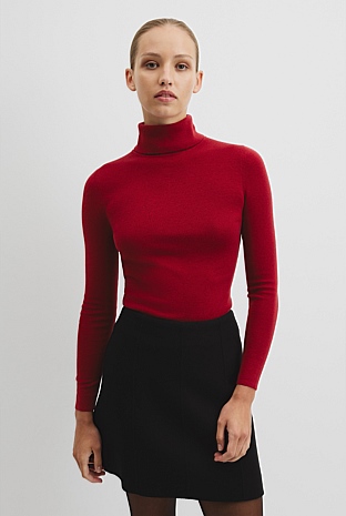 Wool Silk Roll Neck