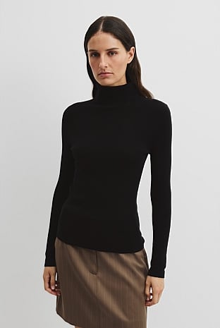 Wool Silk Roll Neck