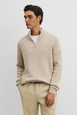 Merino Nep Quarter Zip Knit