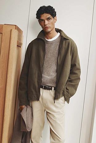 Garment Dyed Zip Harrington Jacket