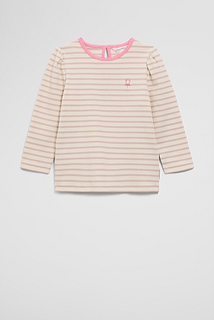 Rib Puff Sleeve Top