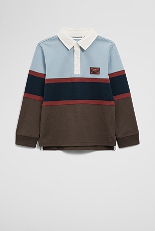 Organically Grown Cotton Panel Stripe Rugby