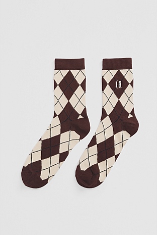 Argyle 3/4 Crew Sock