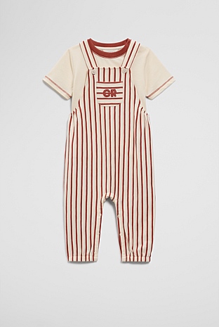Organically Grown Cotton Jersey Short Sleeve Overall Set