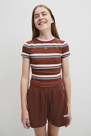 Teen Australian Cotton Blend Short Sleeve Rib T-Shirt
