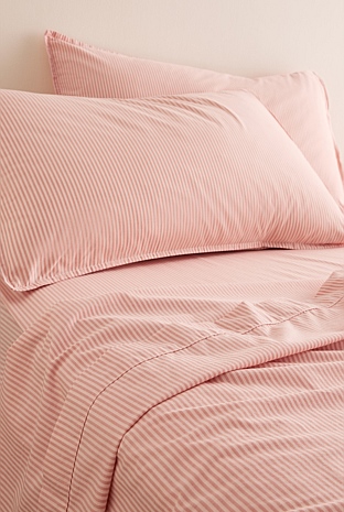 Brae Australian Cotton Stripe King Flat Sheet