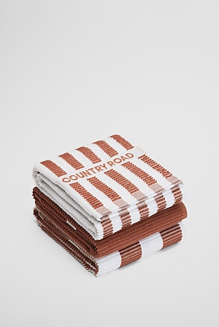CR Stripe Australian Cotton Tea Towel Pack of 3