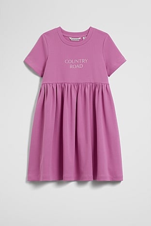 Australian Cotton Blend Short Sleeve Rib Dress