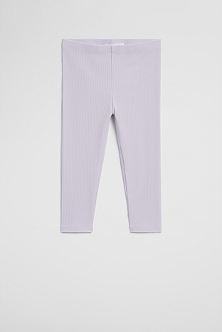 Organically Grown Cotton Blend Solid Rib Legging