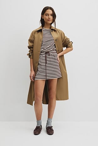 Australian Cotton Blend Stripe Jersey Skirt