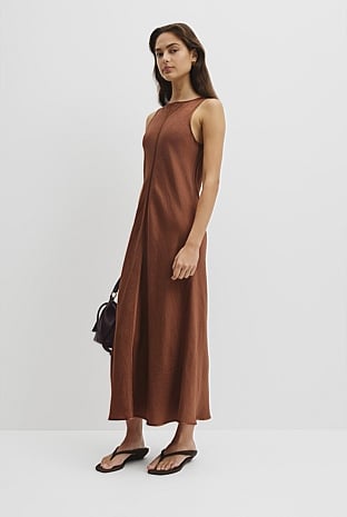 Boat Neck Bias Dress