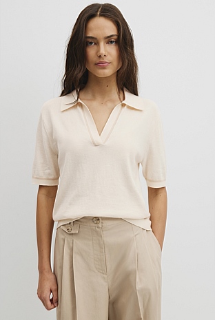 Cashmere Blend Short Sleeve Knit