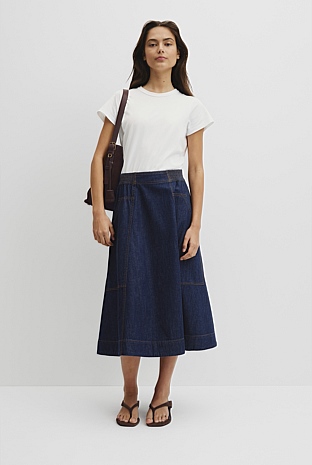 Soft Denim Cargo Skirt