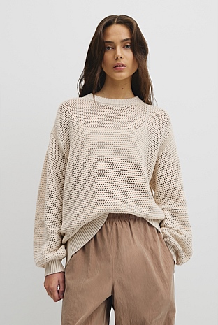 Longsleeve Relaxed Crochet Knit