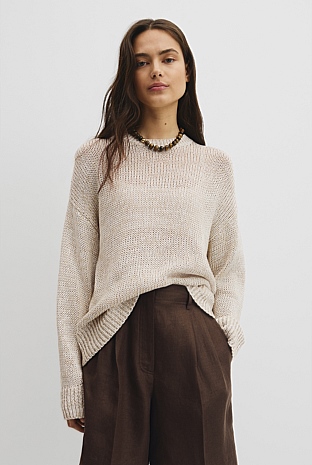 Organically Grown Cotton Tape Yarn Sweater