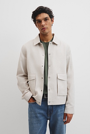 Lin Cut Out Blend Bttn Jacket