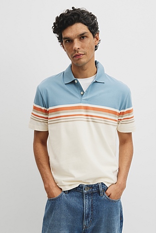 Australian Cotton Short Sleeve Engineered Button Polo