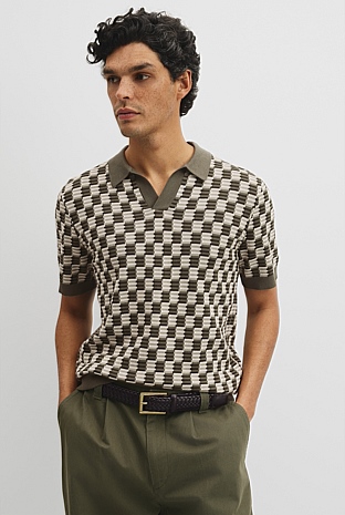 Australian Cotton Silk Jacquard Trophy Polo
