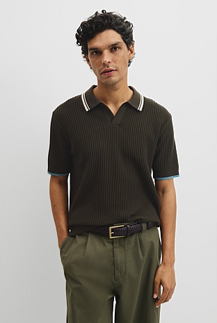 Australian Good Earth Cotton Tapered Trophy Polo