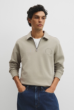 Australian Cotton Long Sleeve Folded Collar Sweat