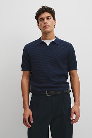 Australian Cotton Basket Knit Polo