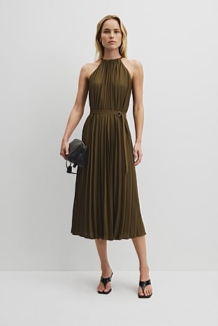 Pleat Midi Dress