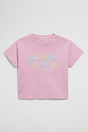 Short Sleeve Print Applique T-Shirt
