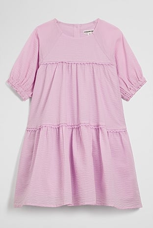 Short Sleeve Seersuck Dress