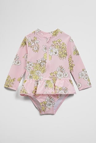 Long Sleeve Frill Swimsuit