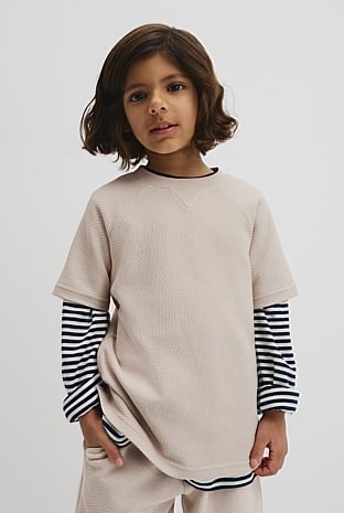 Organically Grown Cotton Relaxed Waffle Short Sleeve T-Shirt