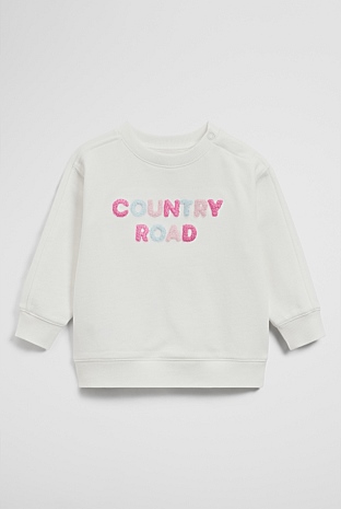 Contrast Boucle Sweat