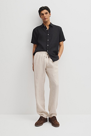 Relaxed Fit Linen Drawcord Pant